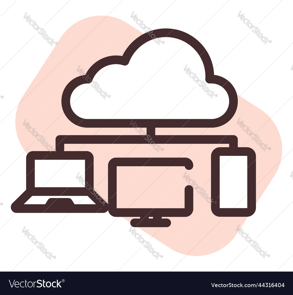 Computer syncronisation on a white background