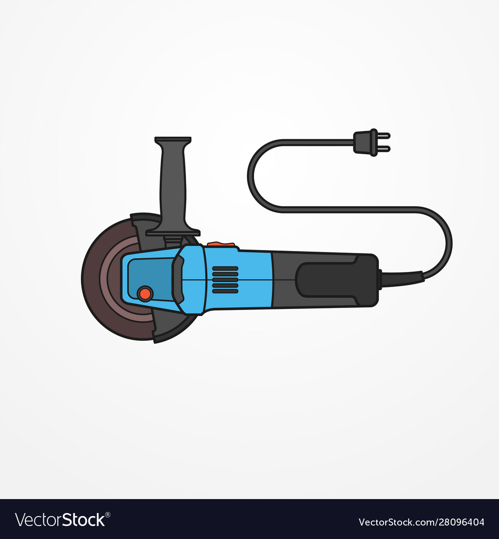 Elektrischer Winkelschleifer flaches Bild Vector Image Elektrischer Winkelschleifer flaches Bild