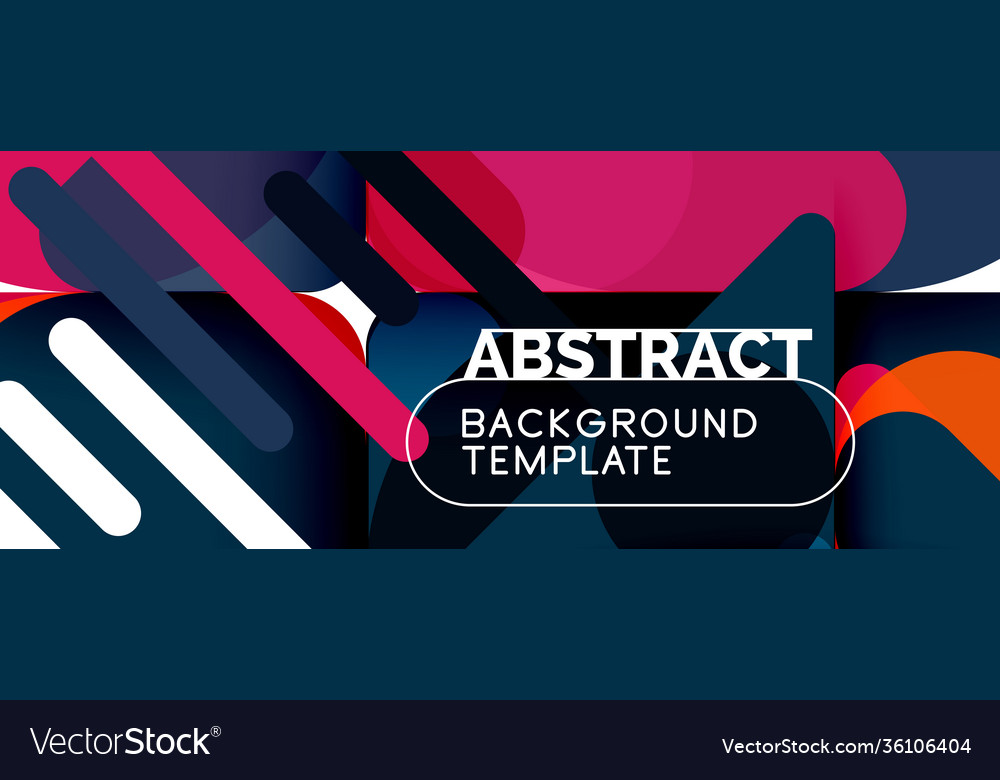 Flat geometric round shapes and dynamic lines Vector Image Flat geometric round shapes and dynamic lines
