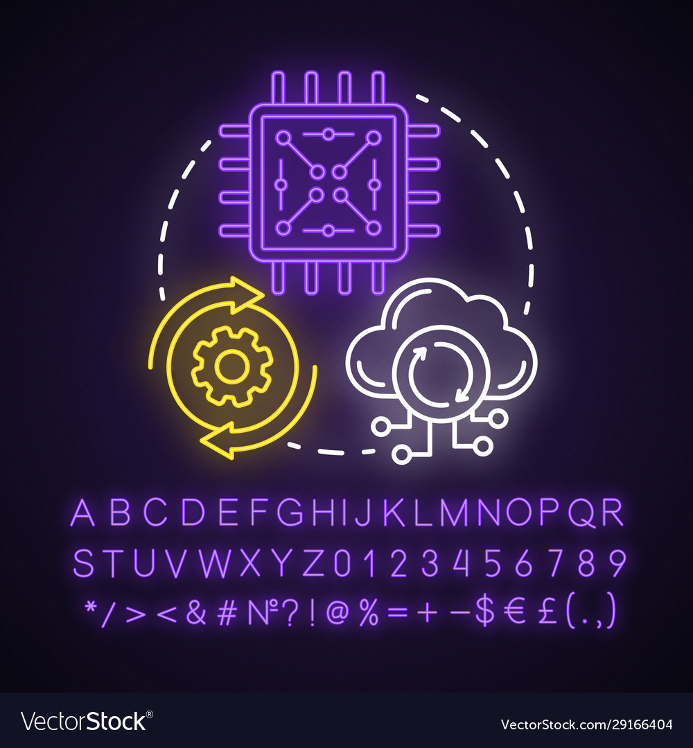 Functionality testing neon light concept icon