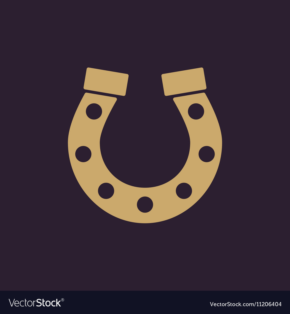 Horseshoe icon horse and races symbol flat