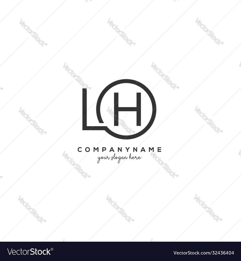 Initial lh letter logo with circle template Vector Image