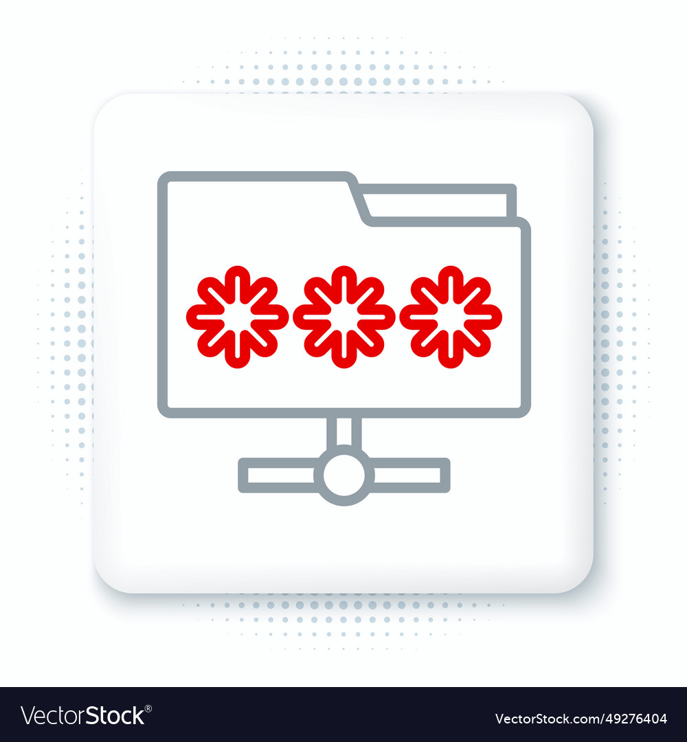 Line folder with password notification icon