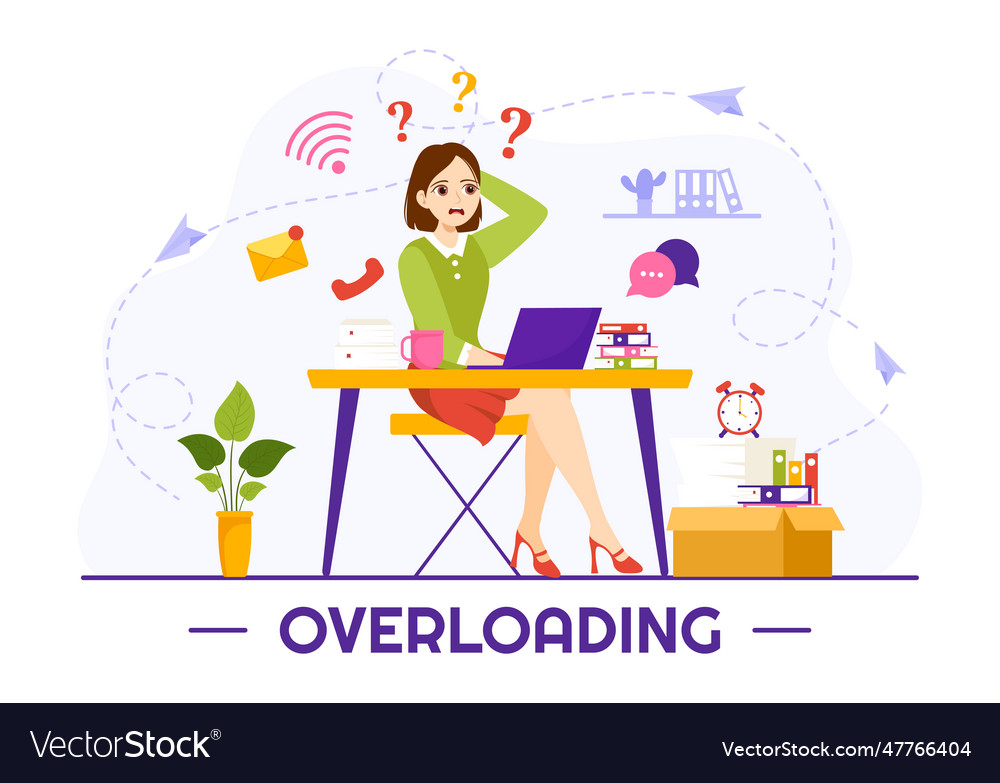 Overloading with busy work and multitasking Vector Image Overloading with busy work and multitasking