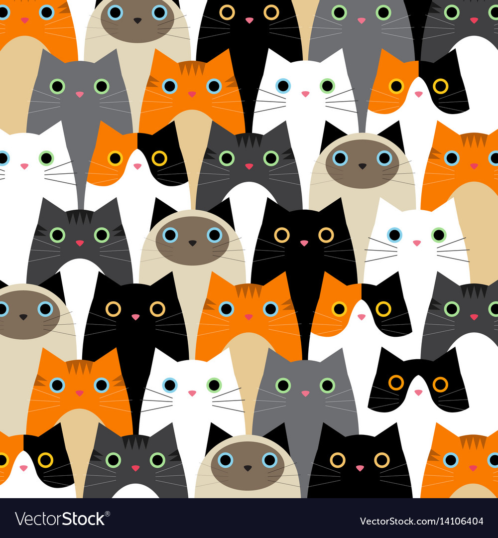 Pattern with cute cats idea Royalty Free Vector Image