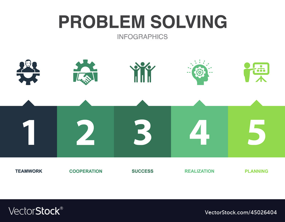 Problem solving icons infographic design template Vector Image Problem solving icons infographic design template