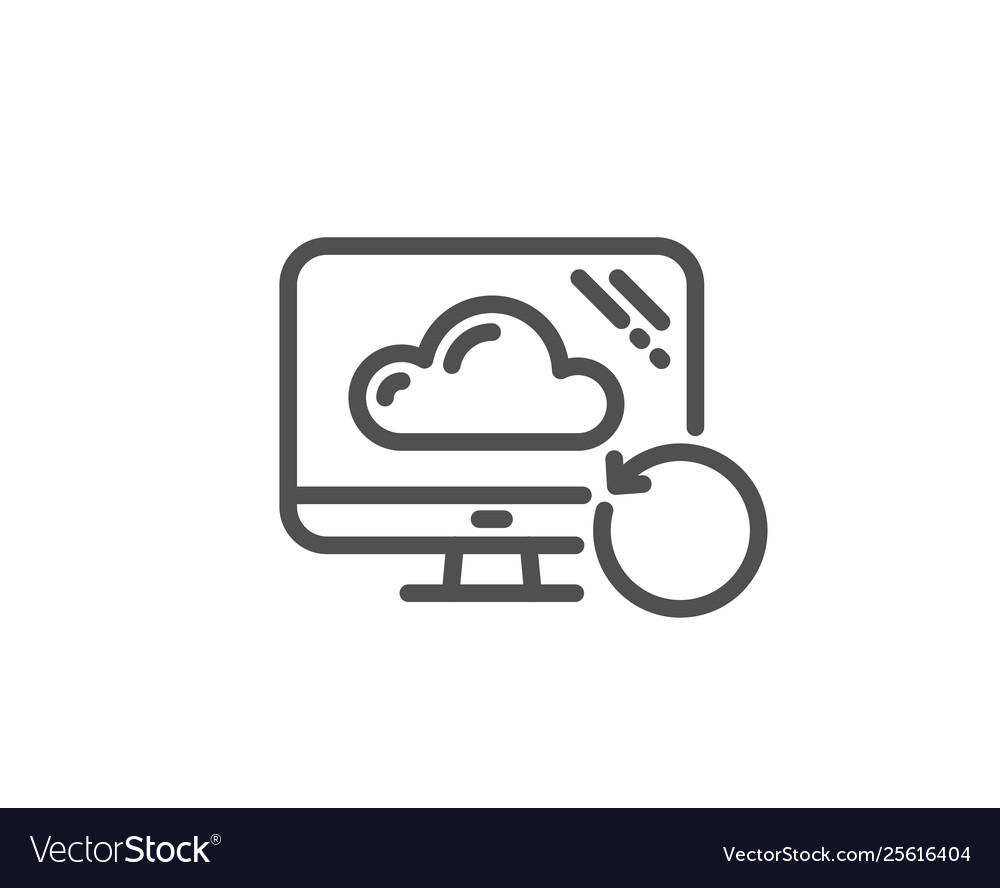 Recovery cloud line icon backup data sign