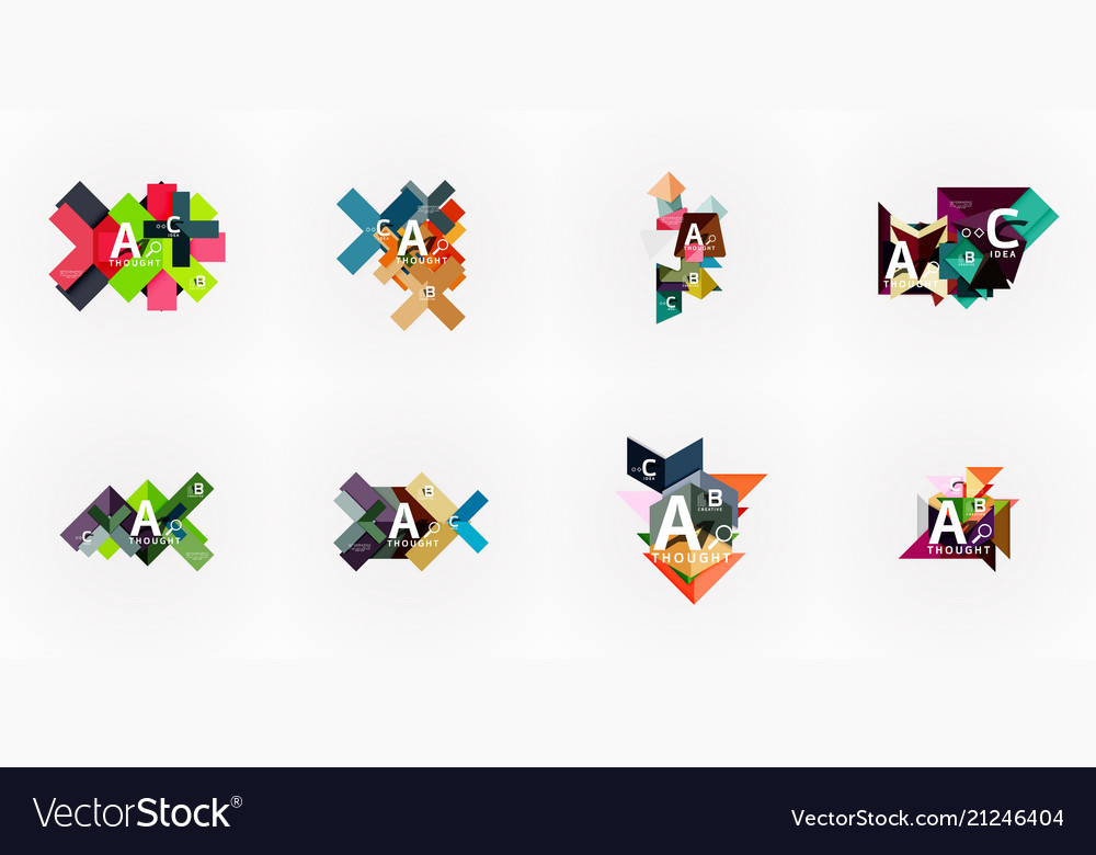 Set of geometric design abstract option