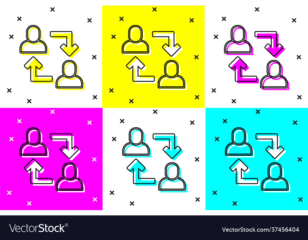 Set project team base icon isolated on color vector image Set project team base icon isolated on color