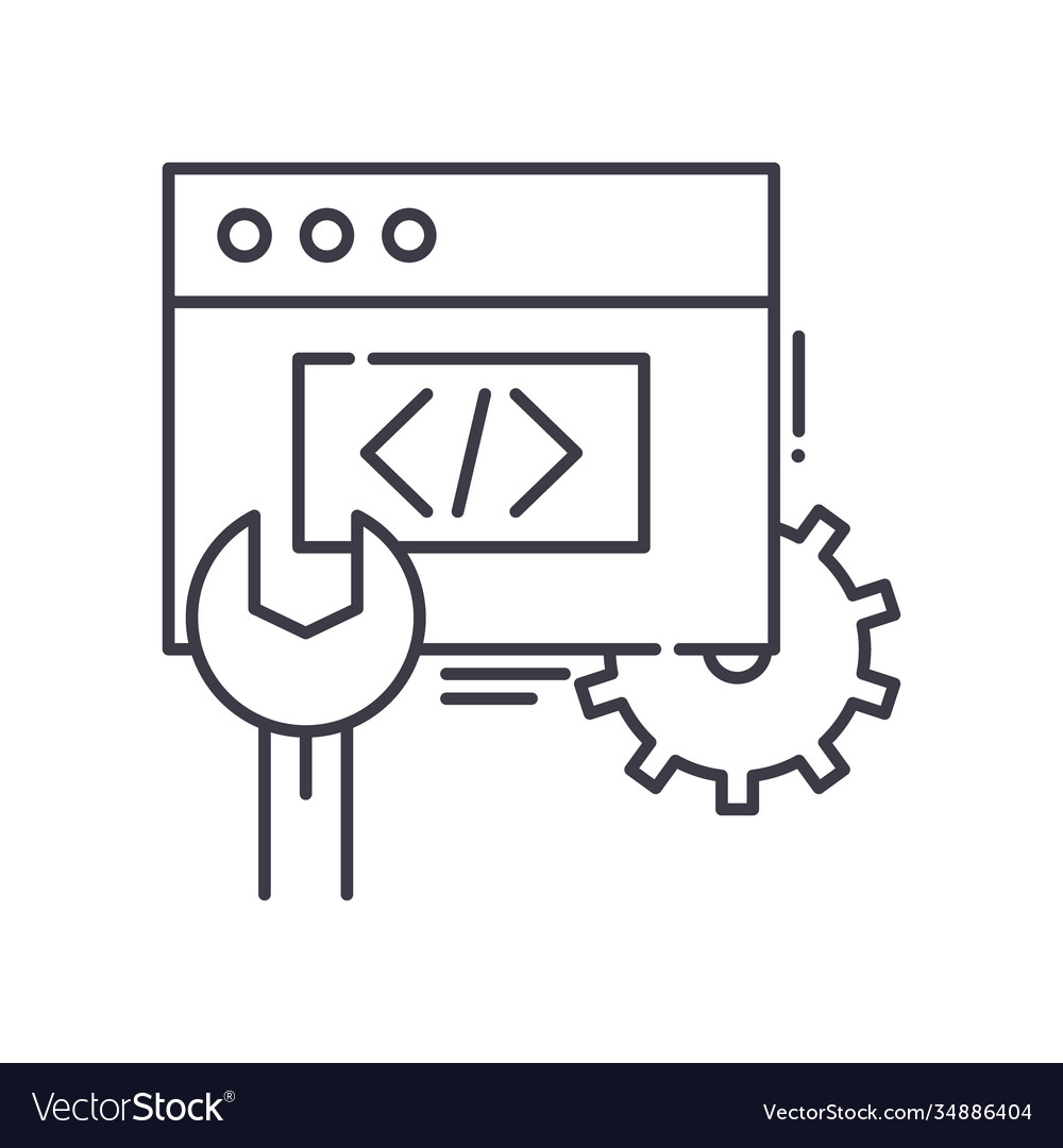 Software icon linear isolated thin