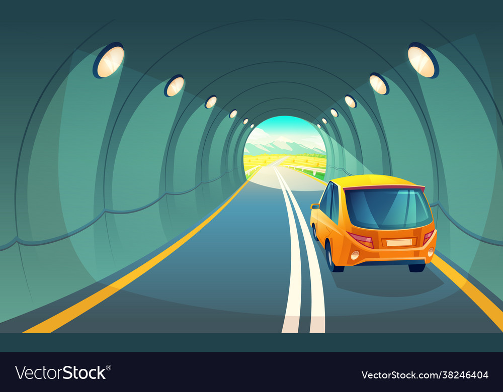 Tunnel mit Autoautobahn für Fahrzeug