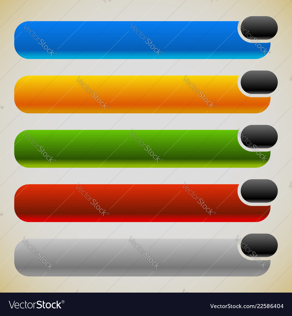 Two part banners buttons with intersecting