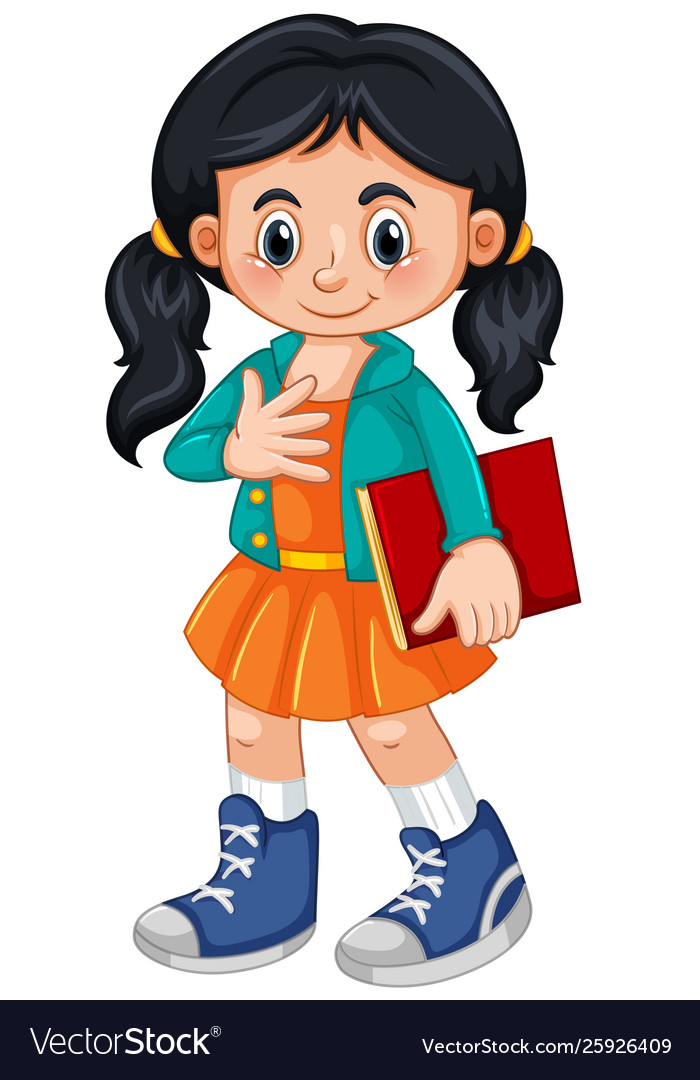 A cute girl character Royalty Free Vector Image