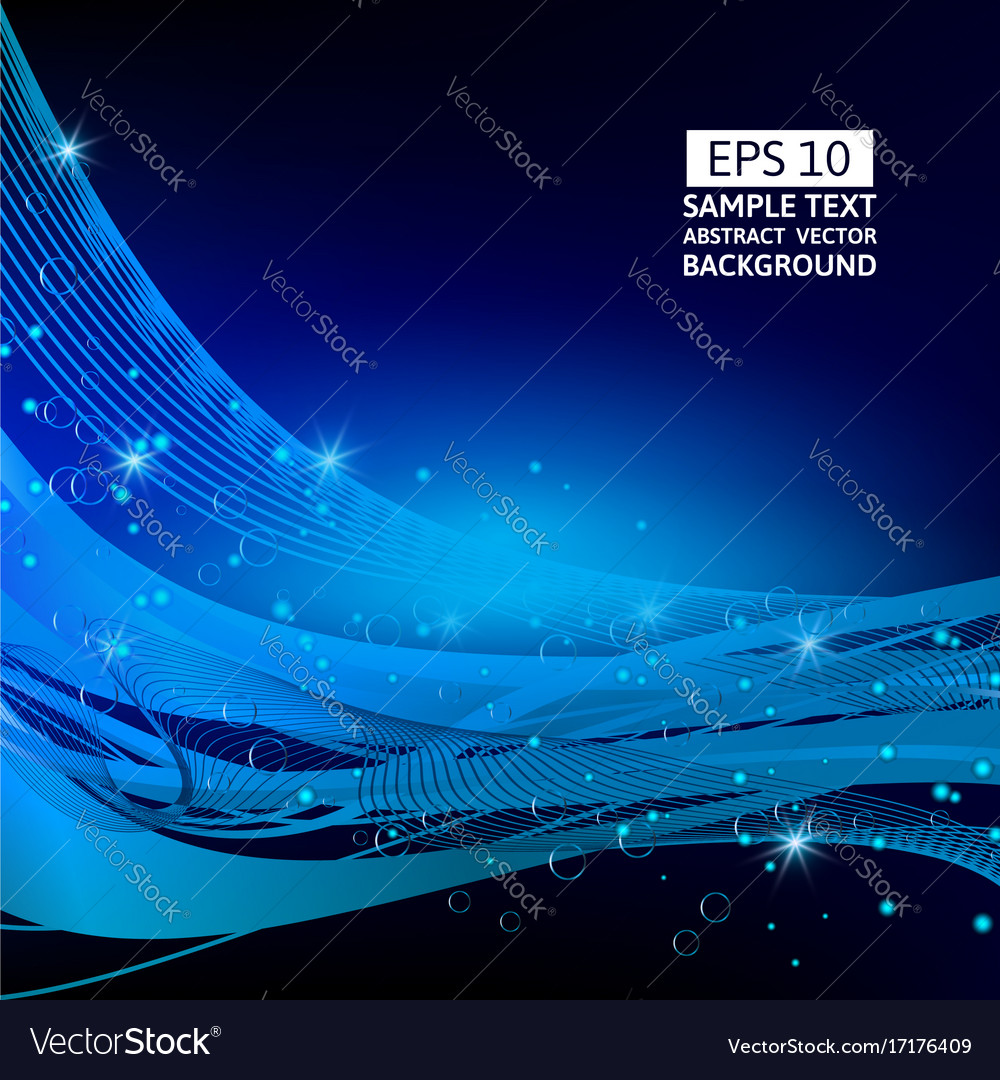 Blue wave abstract background with copy space Vector Image