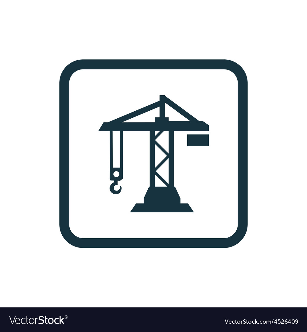 Building crane icon rounded squares button