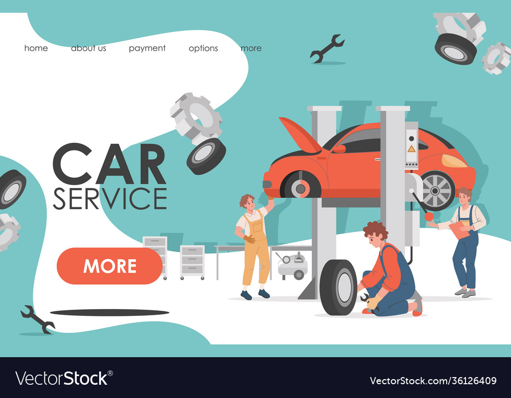 Car service landing page template auto mechanics