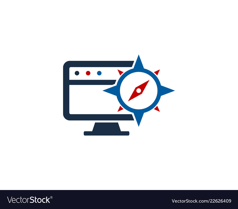 Computer compass logo icon design