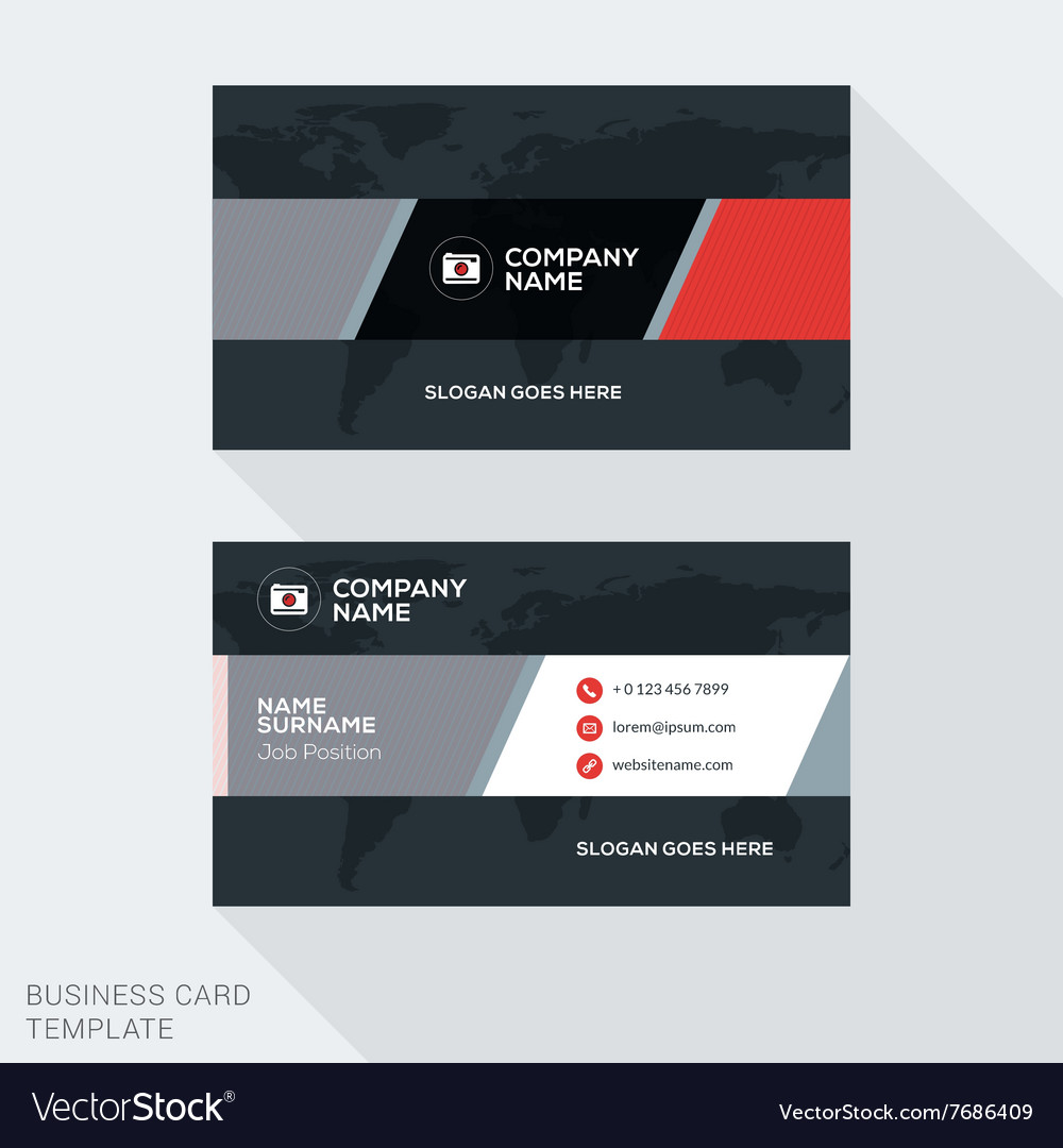 Creative business card template flat design