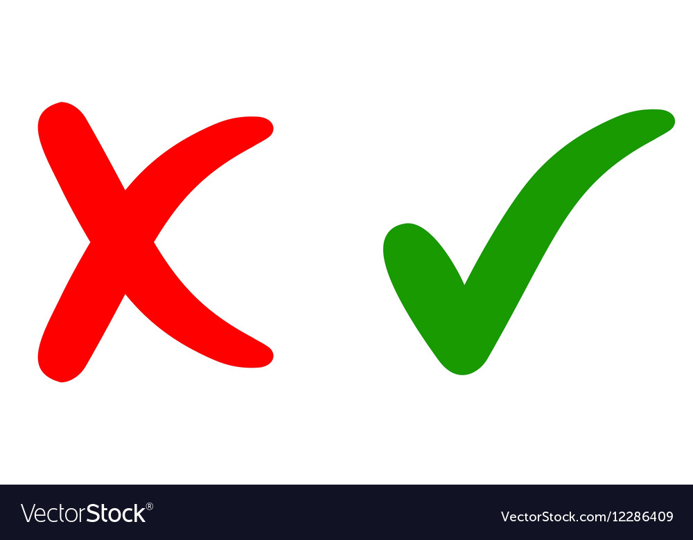 Tick Check Mark Cross Mark Symbols Stock Vector Aria Art