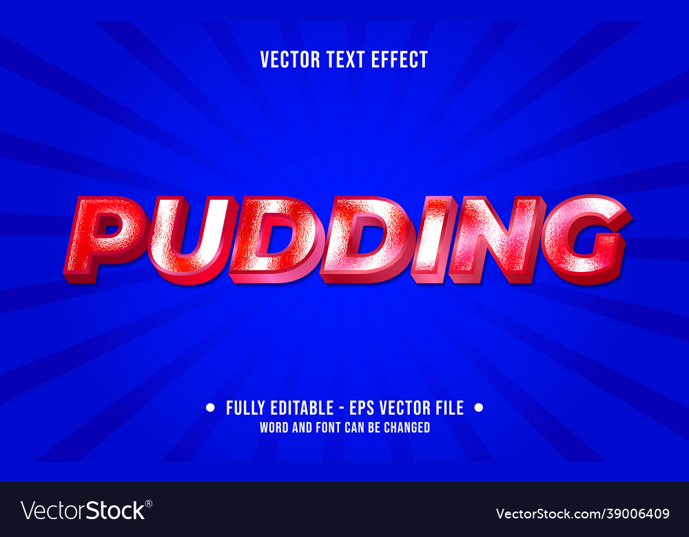 Editable text effect gradient pudding jelly style vector image Editable text effect gradient pudding jelly style