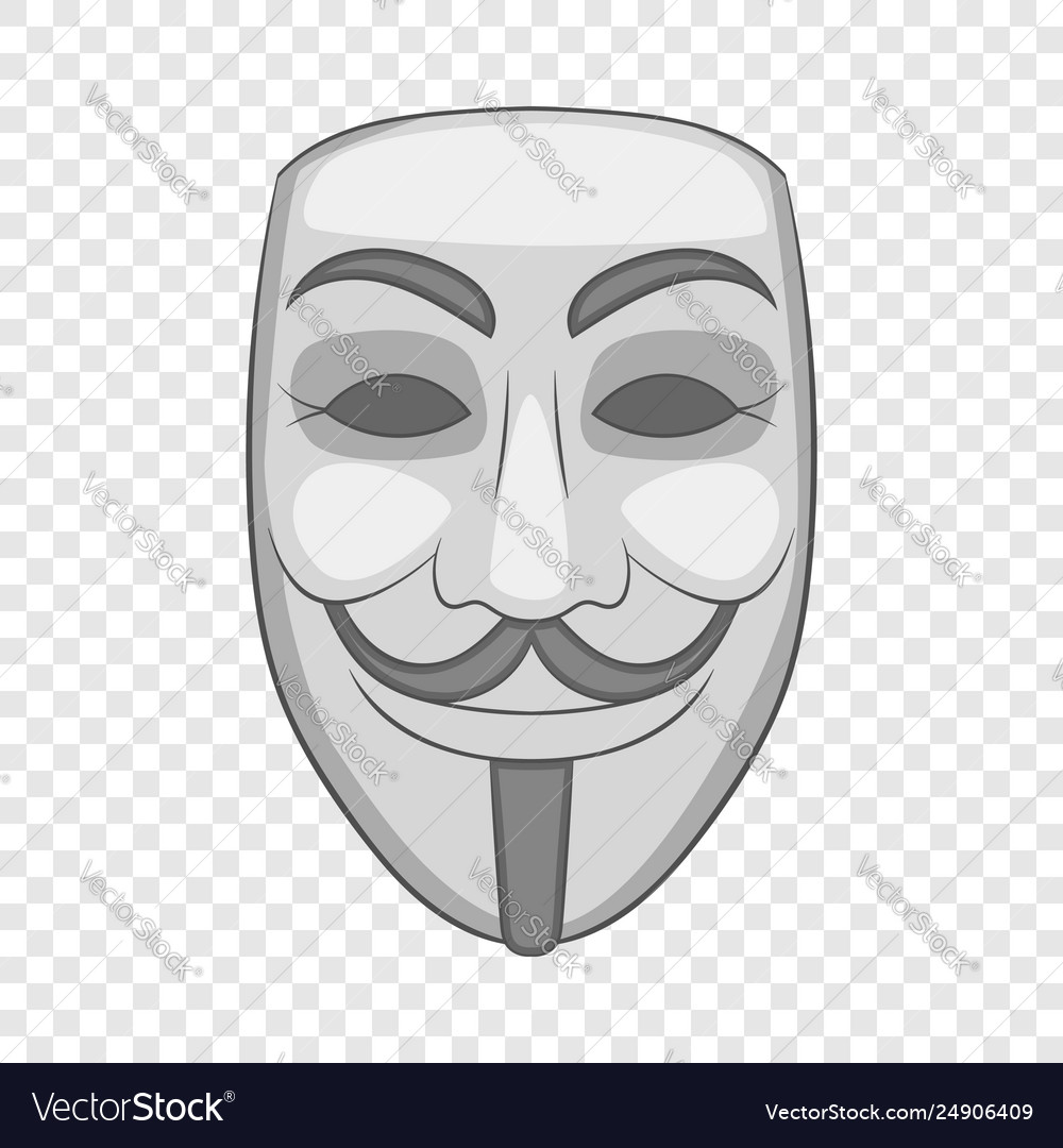 Hacker or anonymous mask icon cartoon style Vector Image