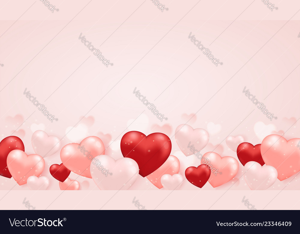 Horizontal background for valentines day Vector Image