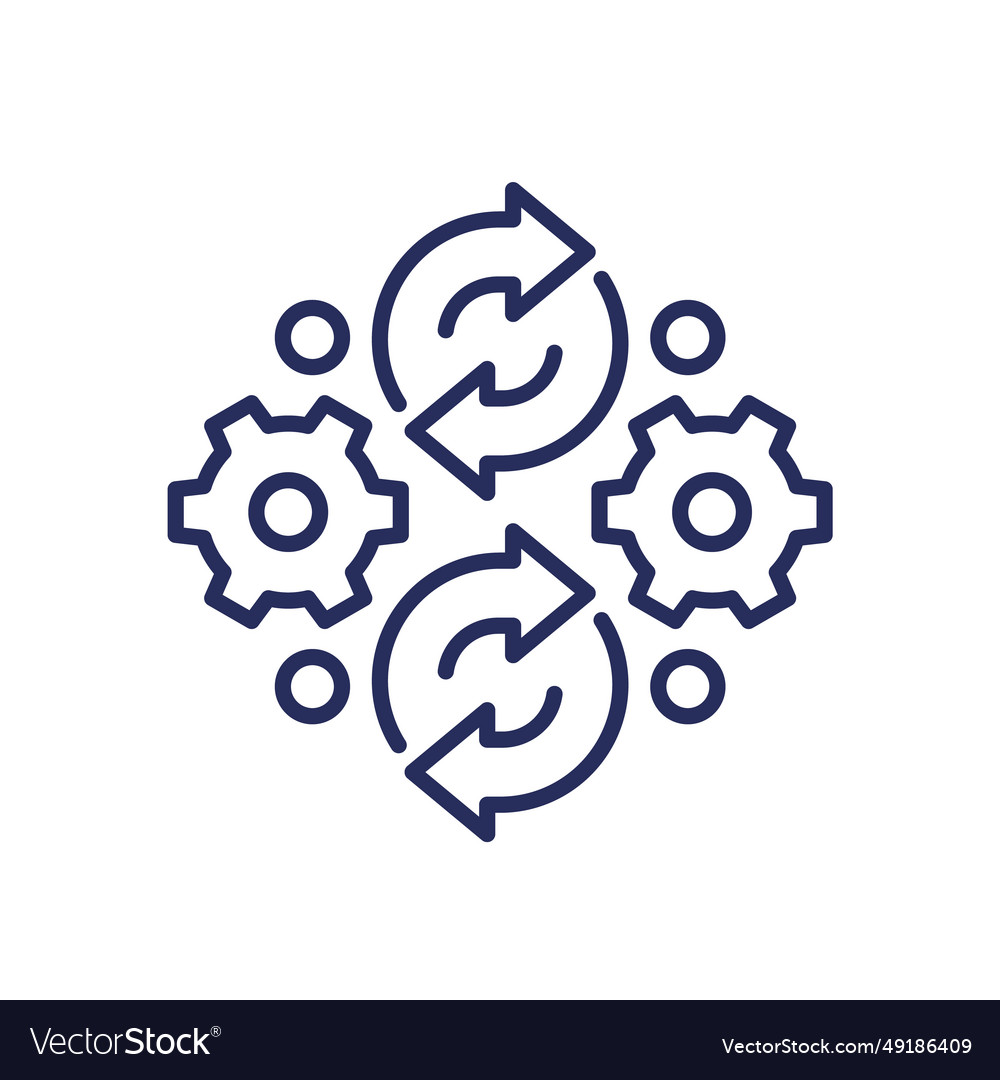 Iteration iterative process line icon
