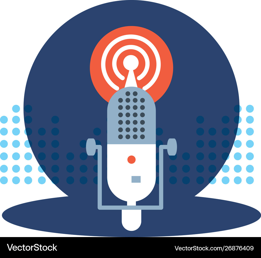 Microphone audio device technology icon Royalty Free Vector