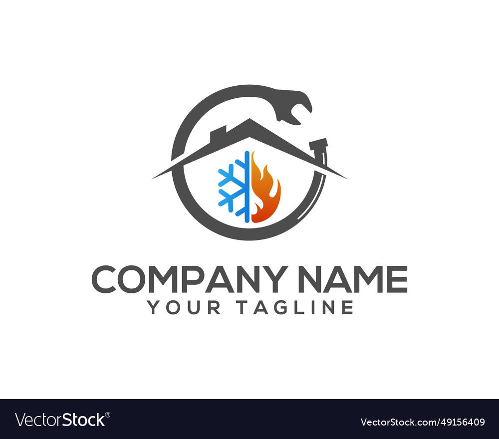 Modern hvac and plumbing service company logo Vector Image