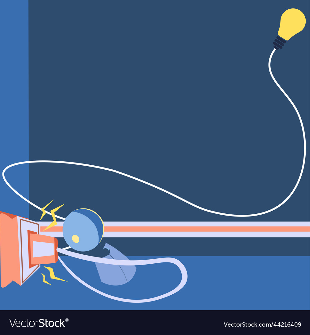 Robot drawing fixing socket with lightbulb