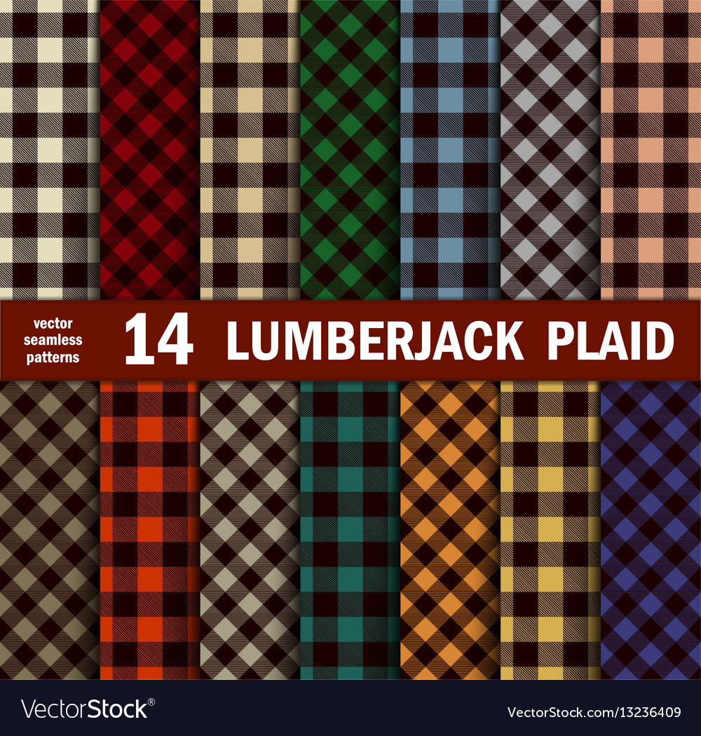 Set of lumberjack plaids seamless patterns Vector Image