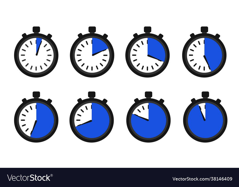 Timers set on white backdrop web timer icon vector image Timers set on white backdrop web timer icon