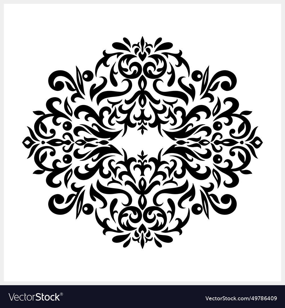 Vintage element isolated damask pattern