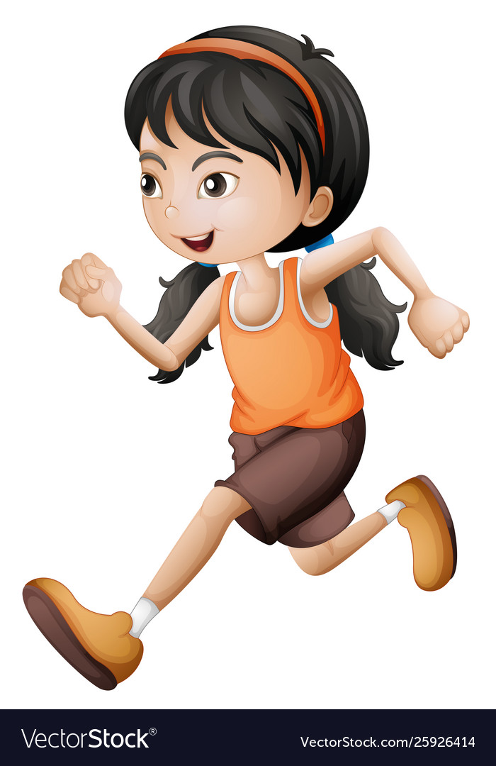 A Cute Girl Running Royalty Free Vector Image Vectorstock 8038