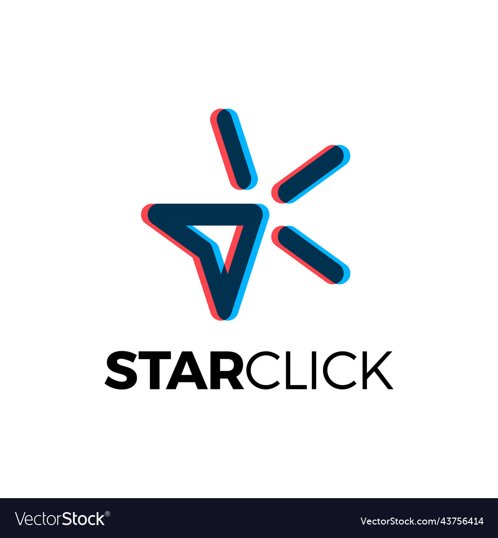 Abstract line style star logo with mouse cursor