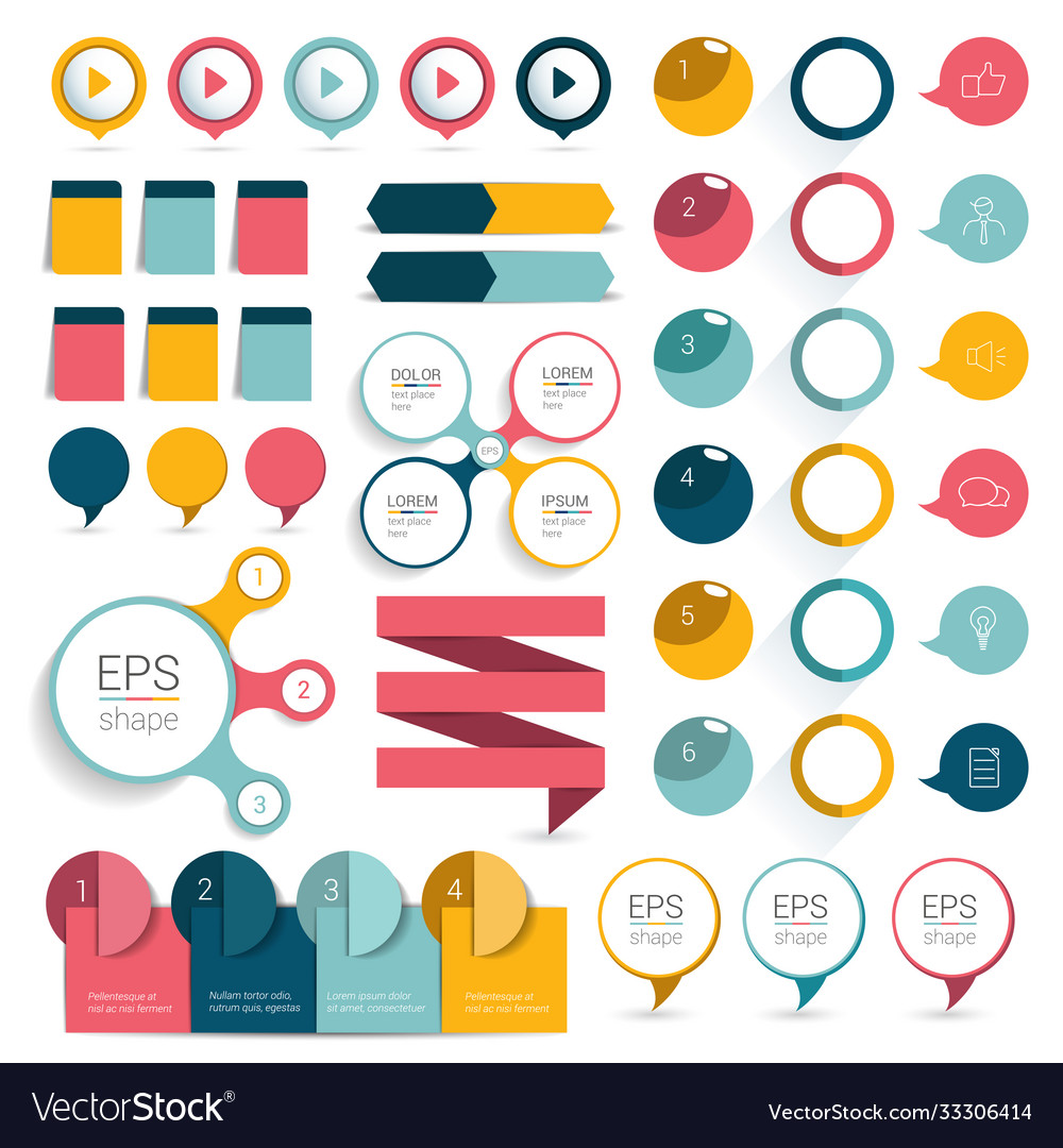 Big set infographics flat design elements schems