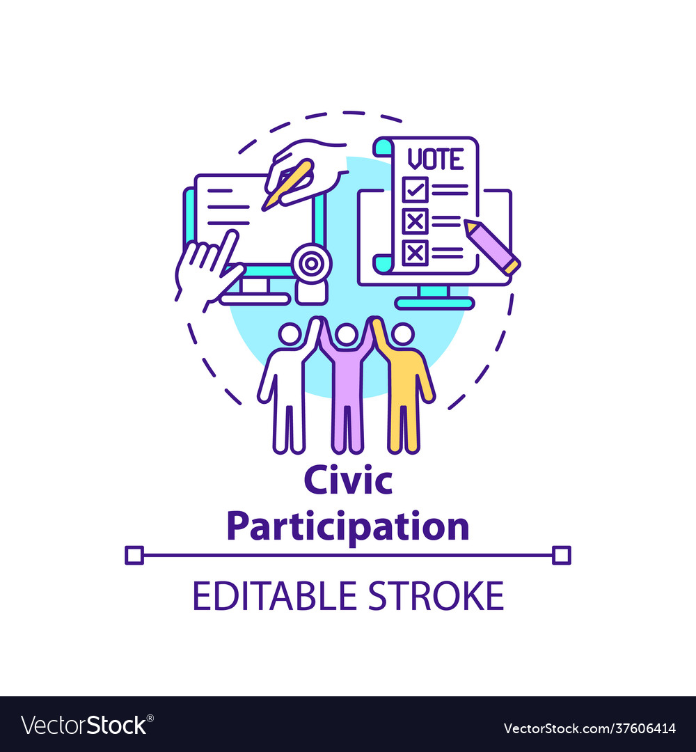 Civic participation concept icon Royalty Free Vector Image