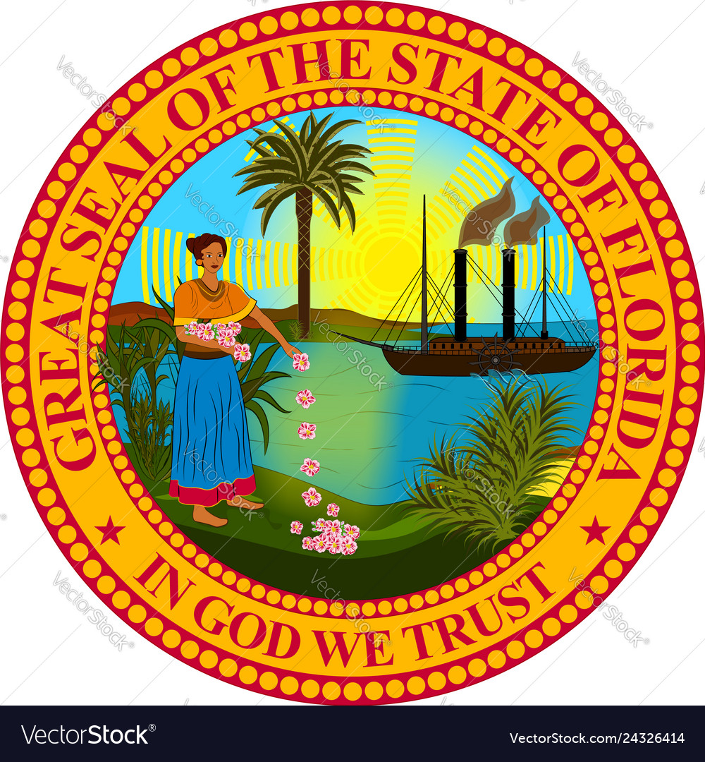 Coat of arms florida united states Royalty Free Vector Image