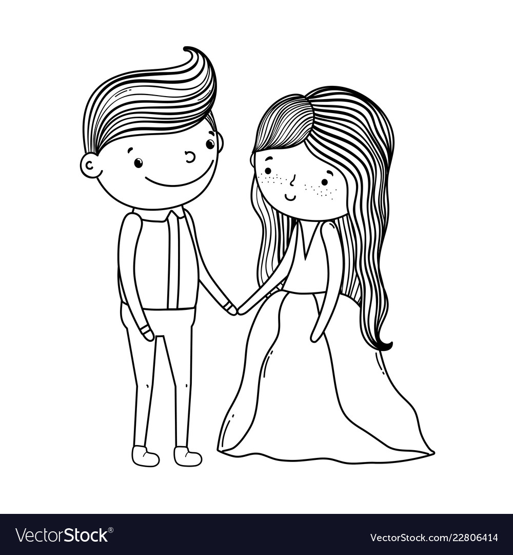 clip art couple black and white