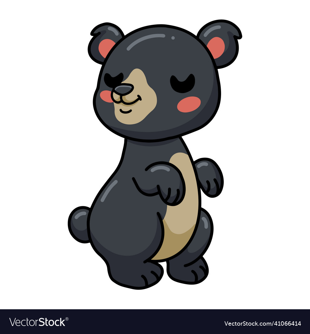 Cute little bear cartoon standing Royalty Free Vector Image