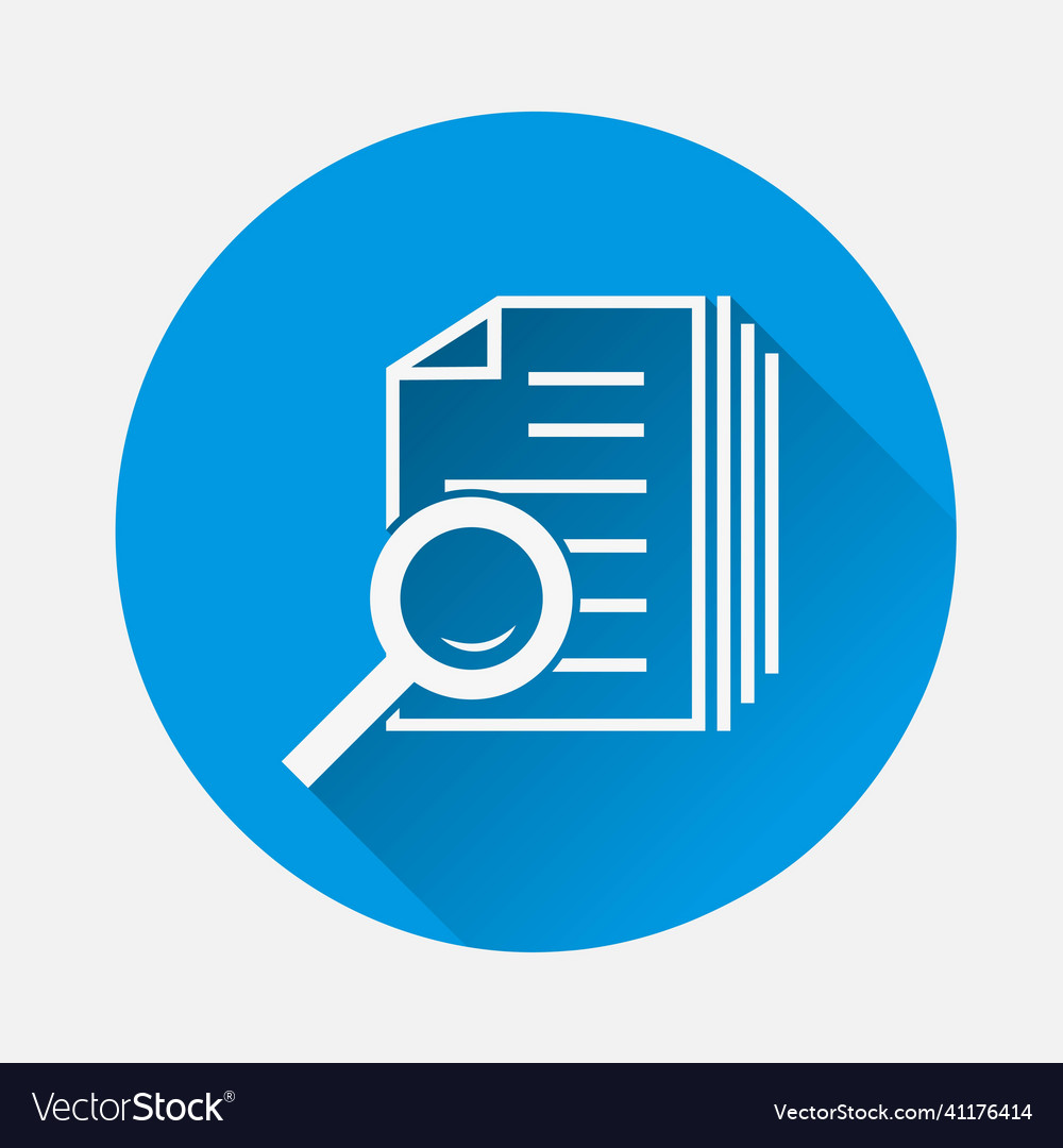 Document icon and magnifier file search vector image Document icon and magnifier file search