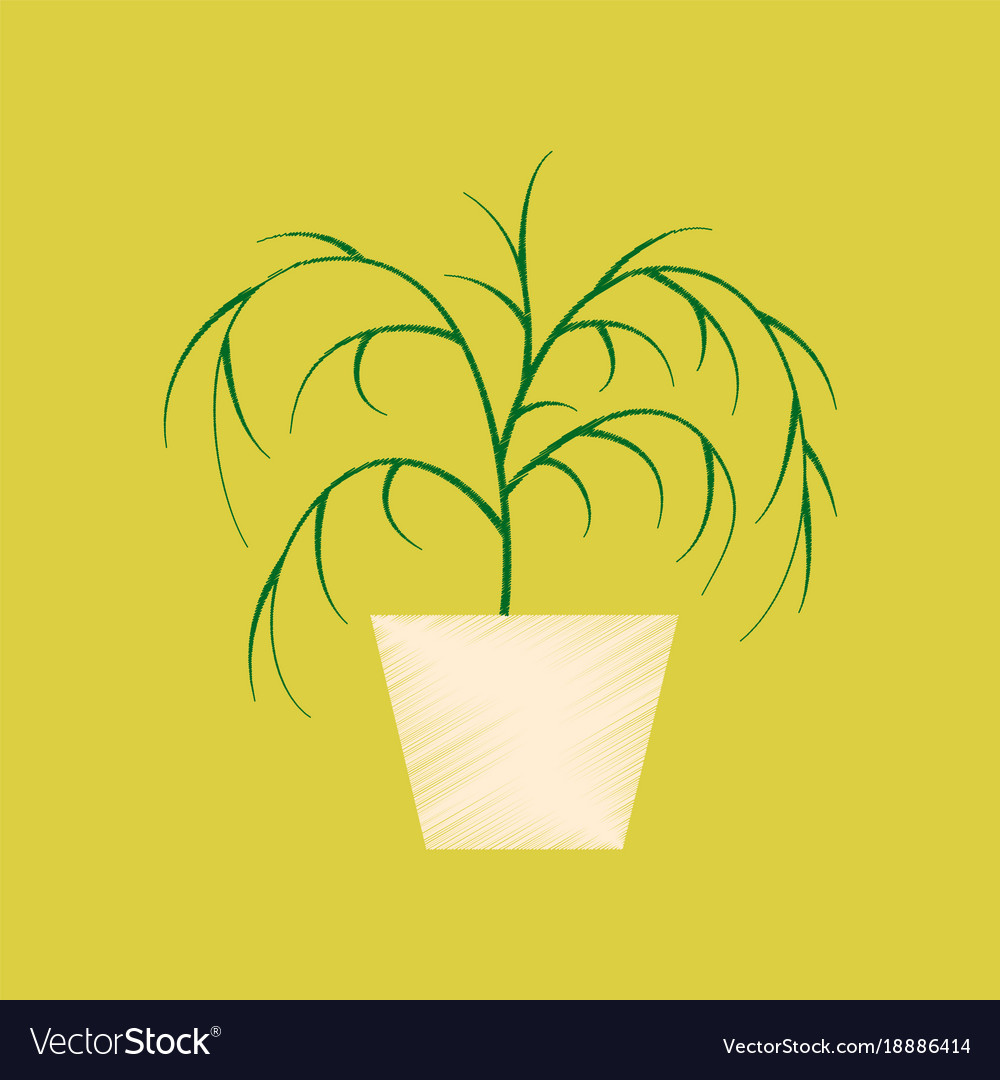 Flat shading style icon plant in a pot