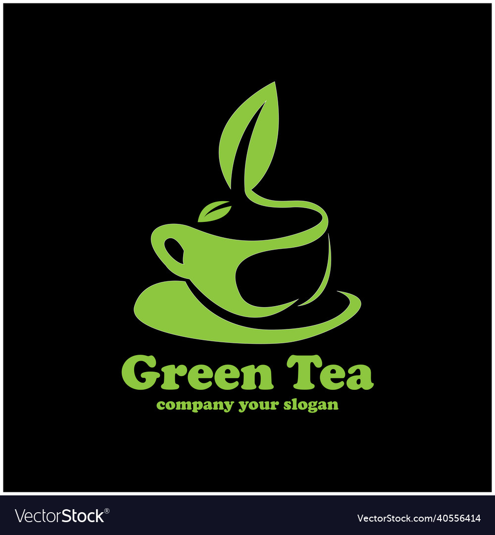 Green tea design logo