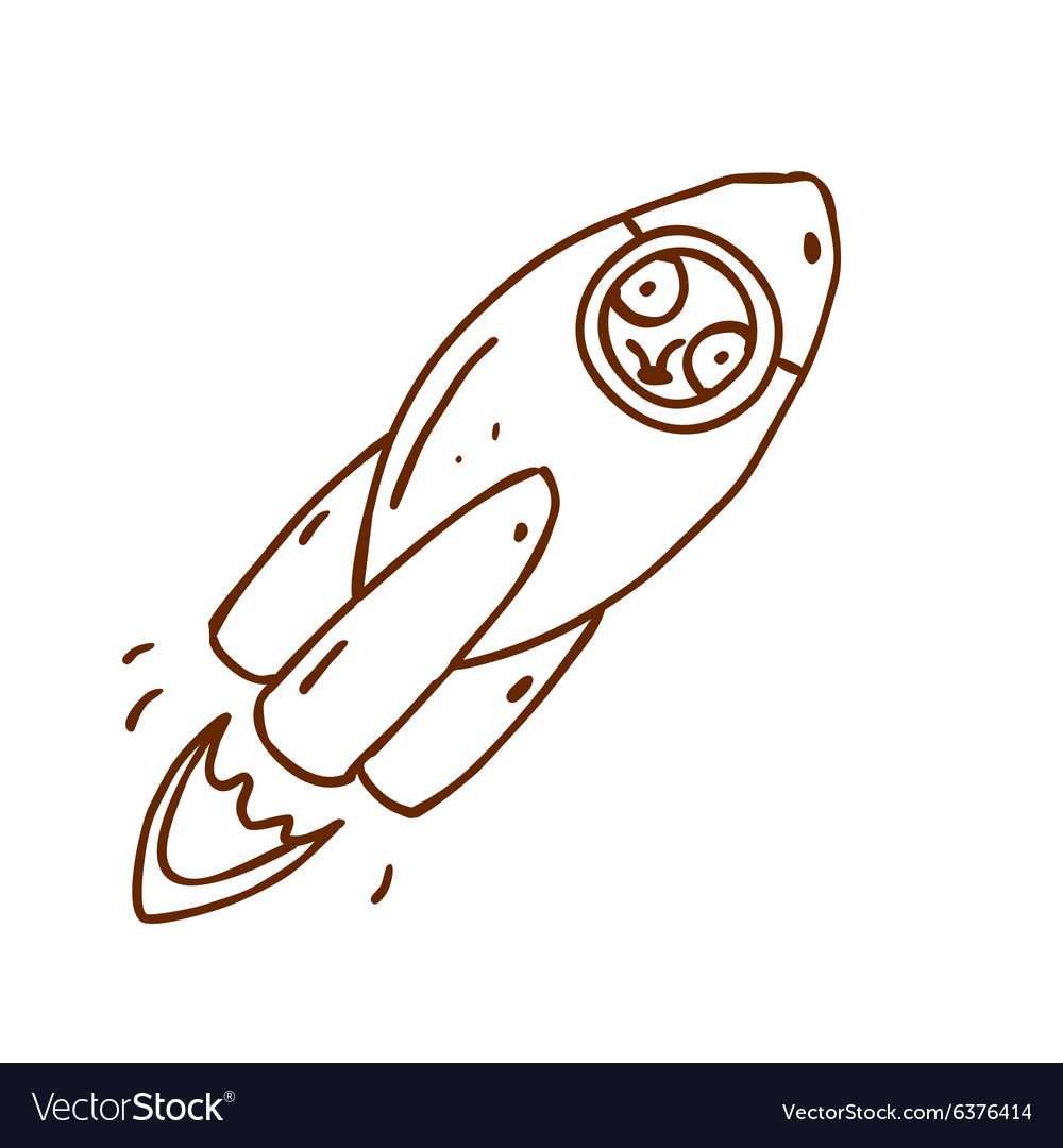 Hand Drawn Rocket Royalty Free Vector Image - VectorStock