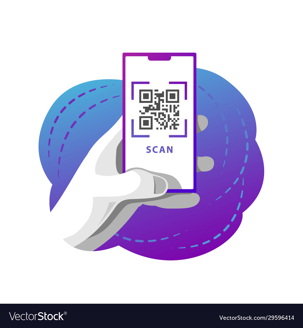 Hand Scanning QR Code on Smartphone