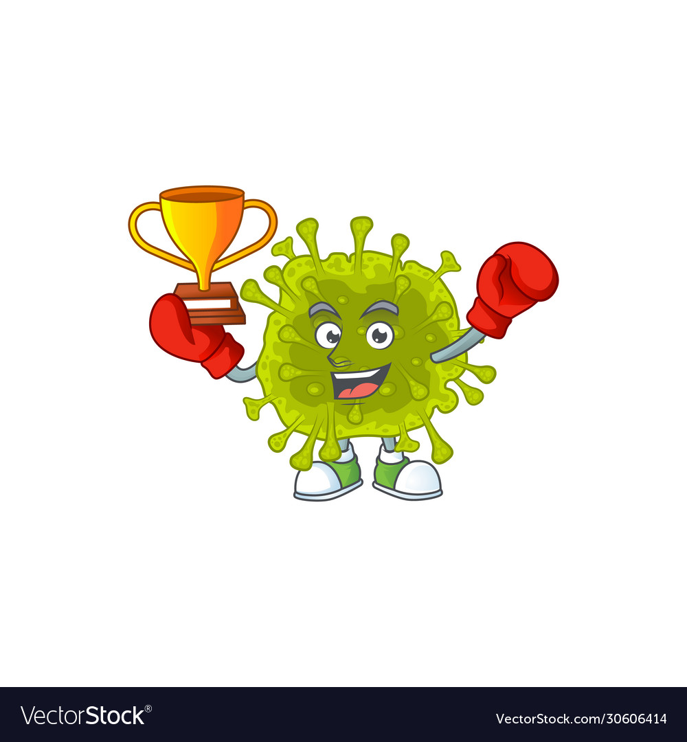 Happy Face Boxing Sieger Coronavirus Spread vector image Happy Face Boxing Sieger Coronavirus Spread