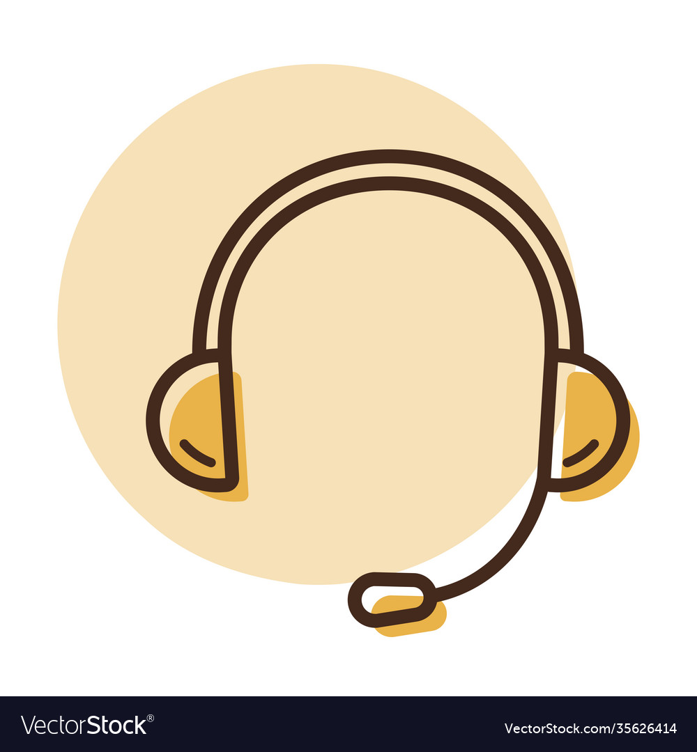 Headset Headphones With Microphone Icon Royalty Free Vector 2640