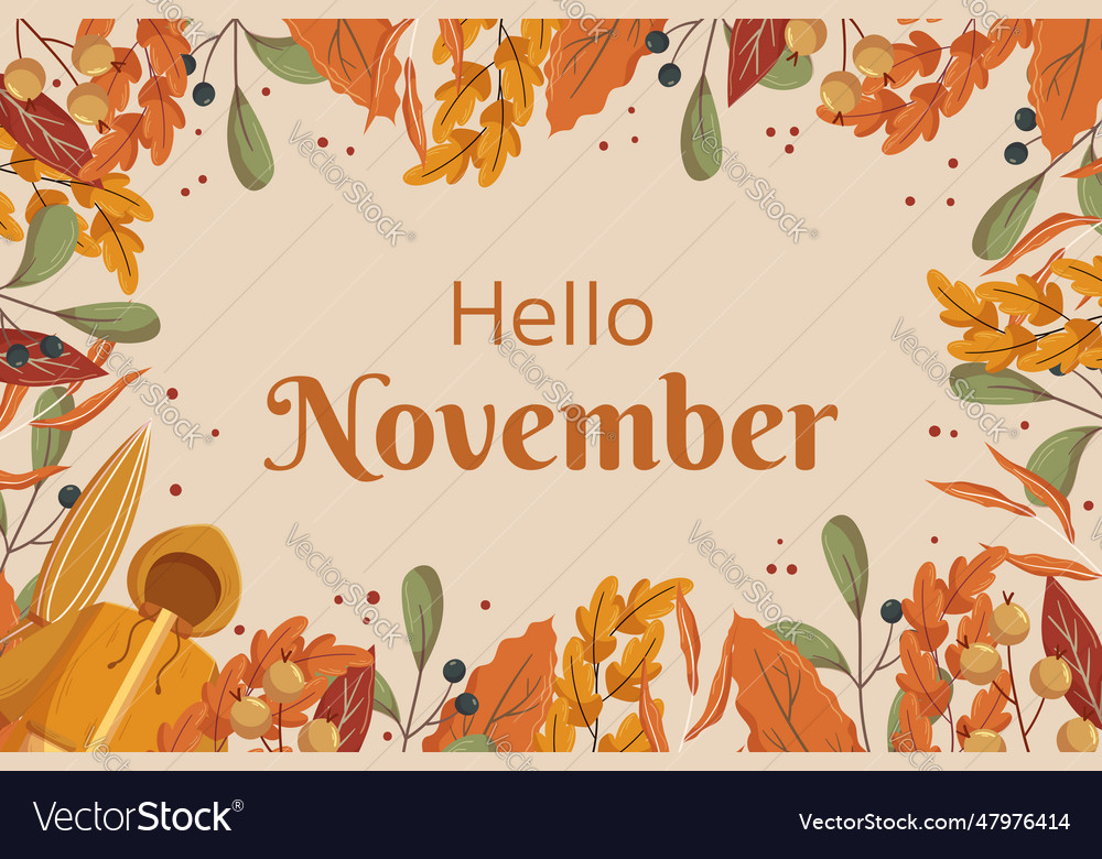 Hello november background design with different