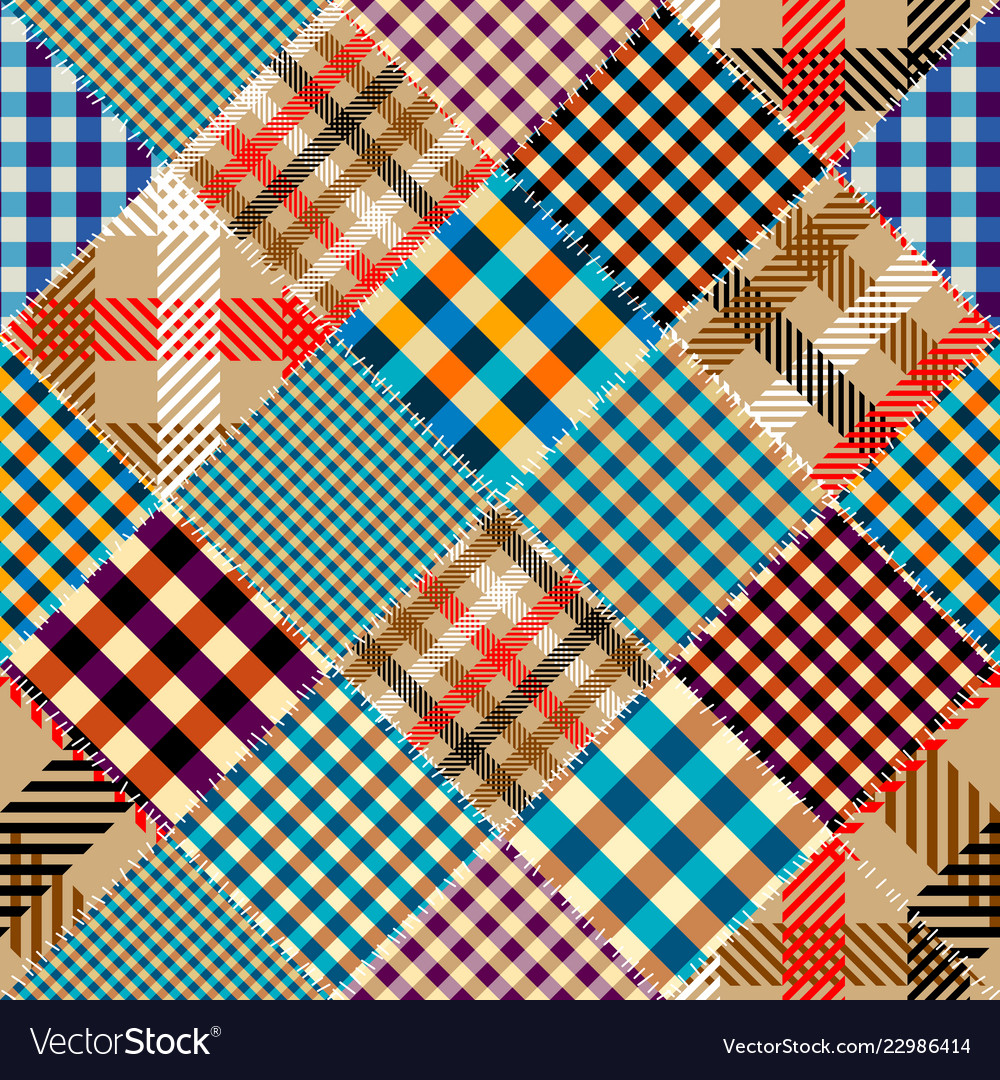 Imitation a plaid patchwork seamless pattern Vector Image