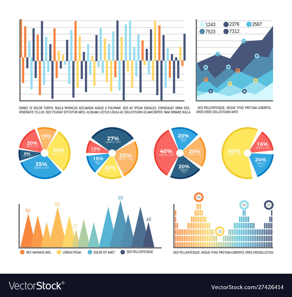 Infographics with numbers and figures isolated